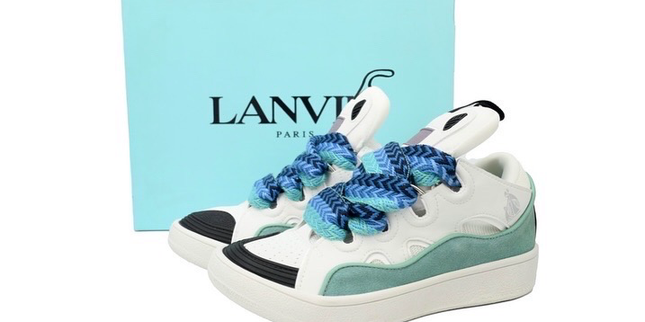 Lanvin Curb Sneakers 'White Green'