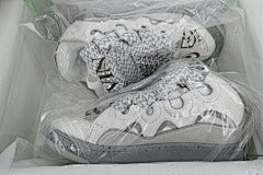 Lanvin Crub Sneakers Grey White High-Top Athletic Sneakers