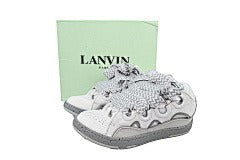 Lanvin Crub Sneakers Grey White High-Top Athletic Sneakers