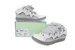 Lanvin Crub Sneakers Grey White High-Top Athletic Sneakers